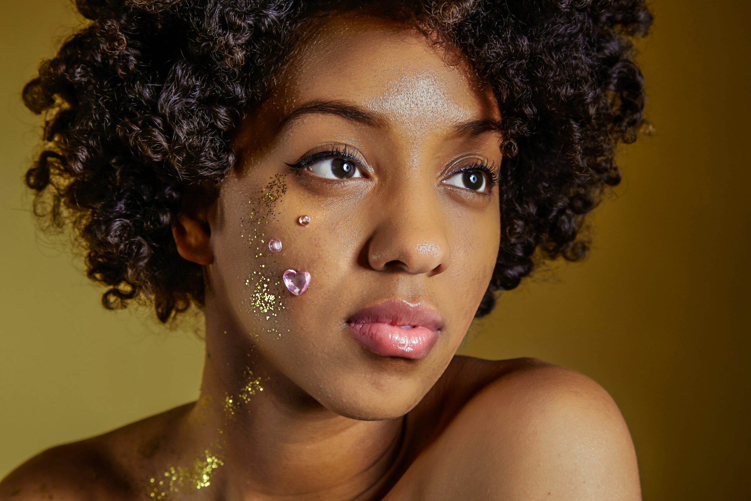 Image gallery featuring celebrity models wearing visionary art-inspired editorial makeup.