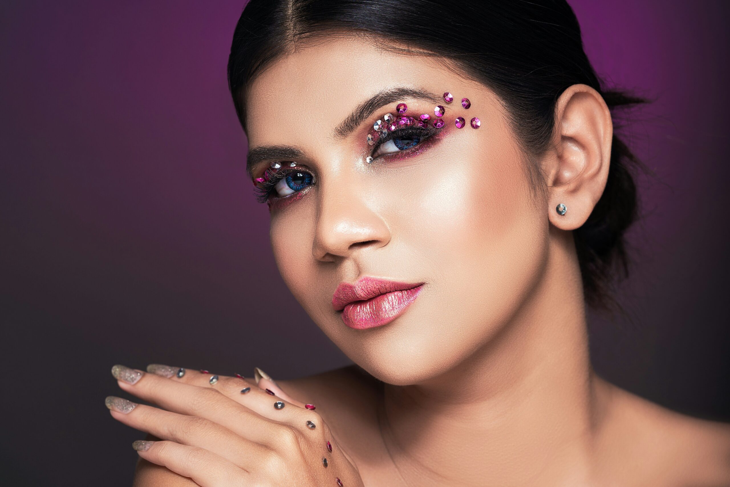 Before-and-after glamour transformation