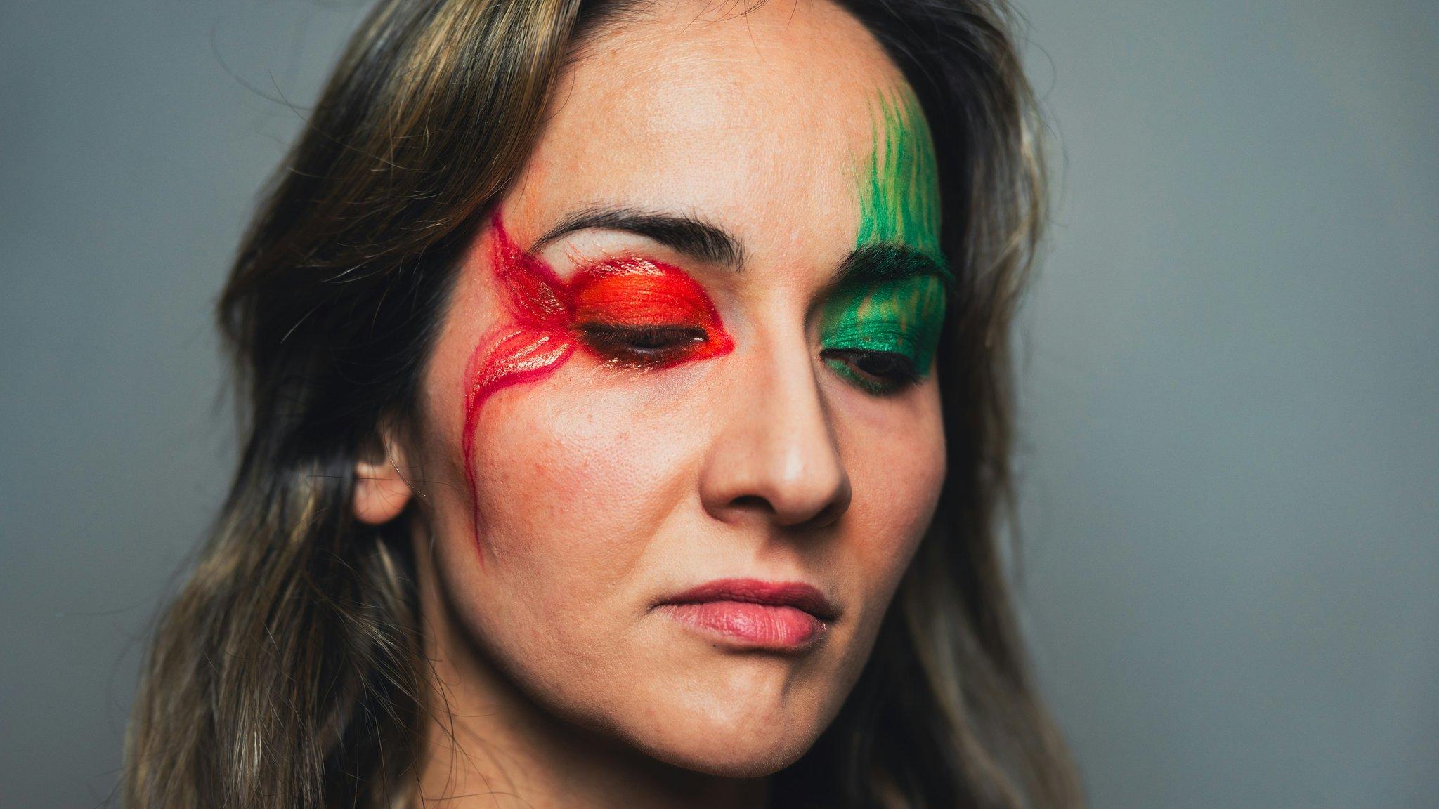 Infographic illustrating layers of editorial makeup application